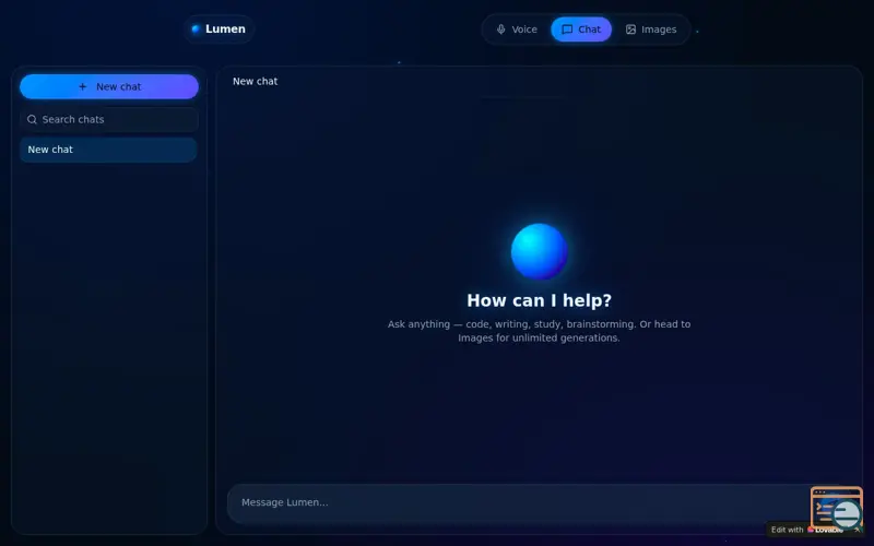 Screenshot of Lumen AI
