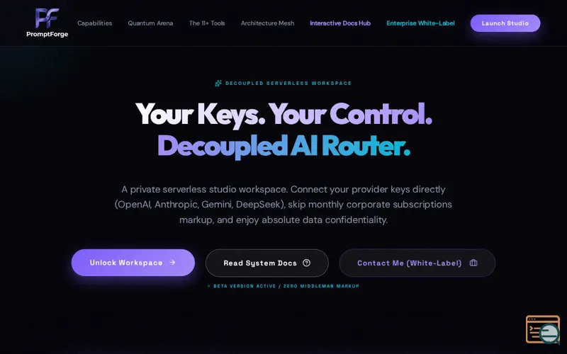 Screenshot of PromptForge