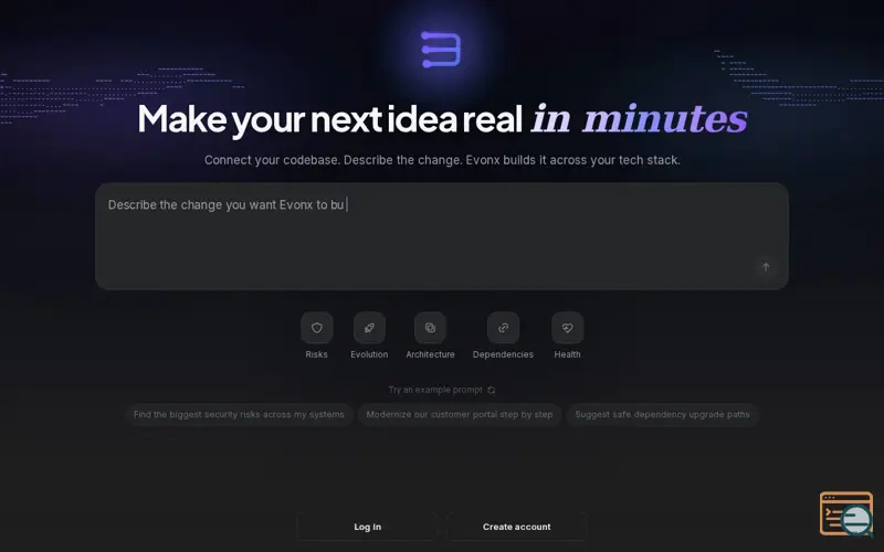 Screenshot of Evonx AI