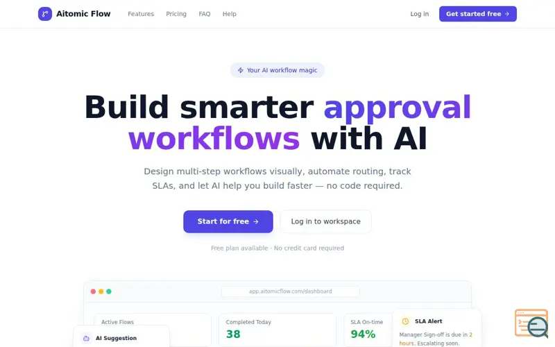 Screenshot of Aitomic Flow