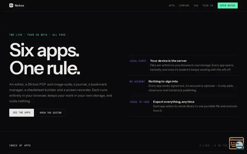 Screenshot of Notoo
