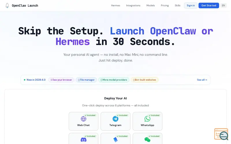 Screenshot of OpenClaw Launch