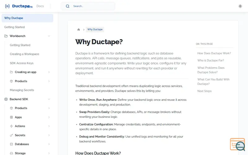 Screenshot of Ductape