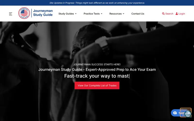 Screenshot of Journeyman Study Guide, a launch using Alli AI