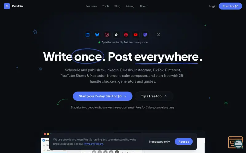 Screenshot of Postlia