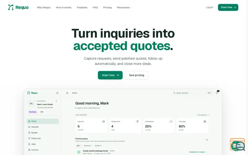 Screenshot of Requo