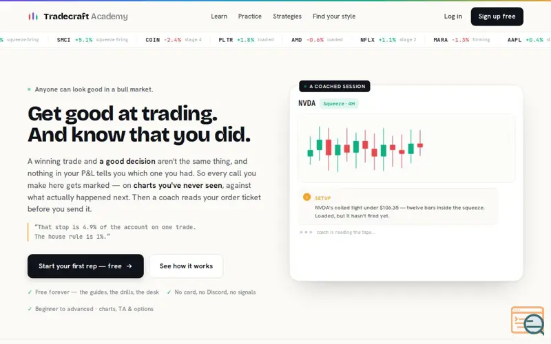 Screenshot of Tradecraft.academy