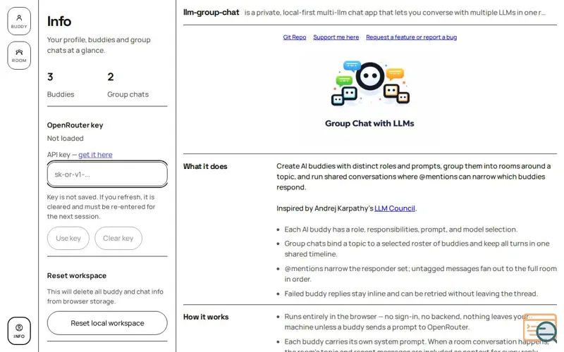 Screenshot of llm-group-chat