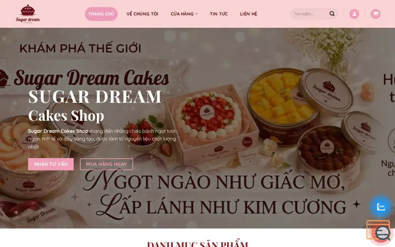 Screenshot of Sugar Dream Cakes
