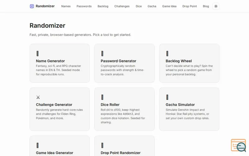 Screenshot of Randomizers