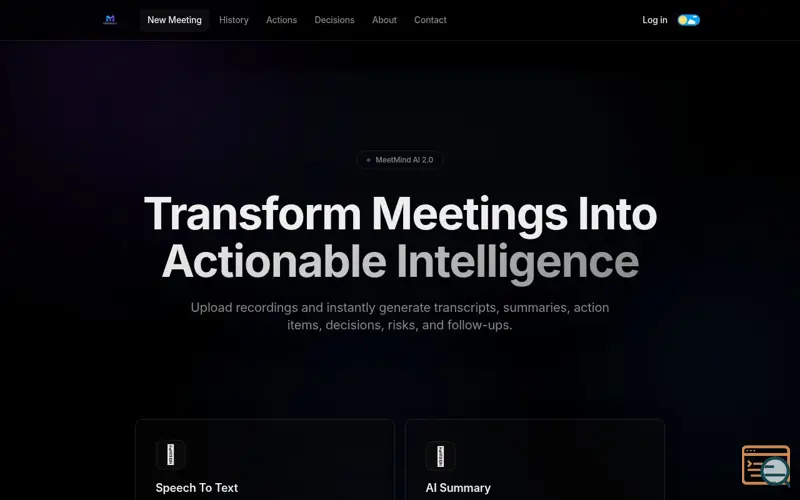 Screenshot of MeetMind AI