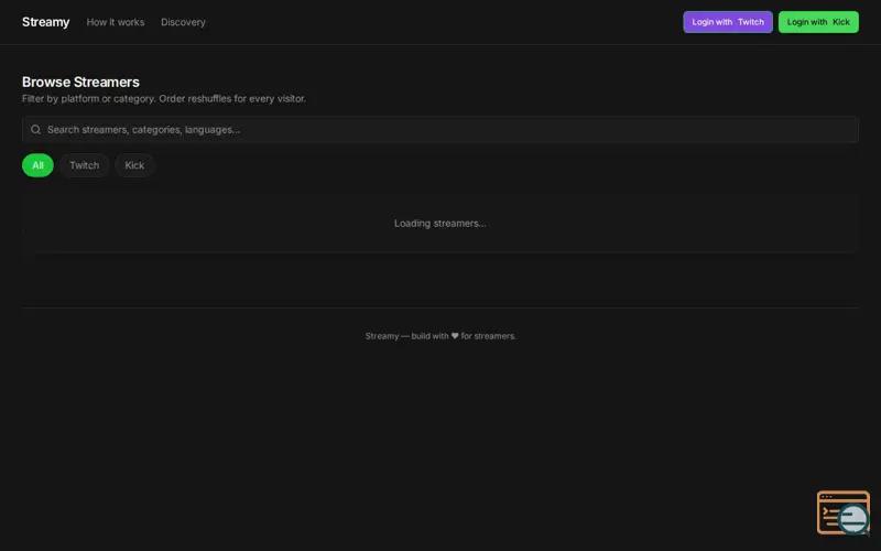 Screenshot of Streamy — Fair chance