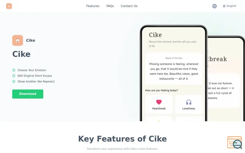 Screenshot of Cike