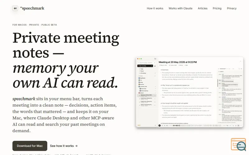 Screenshot of Speechmark