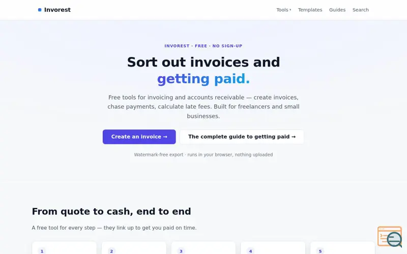 Screenshot of Invorest