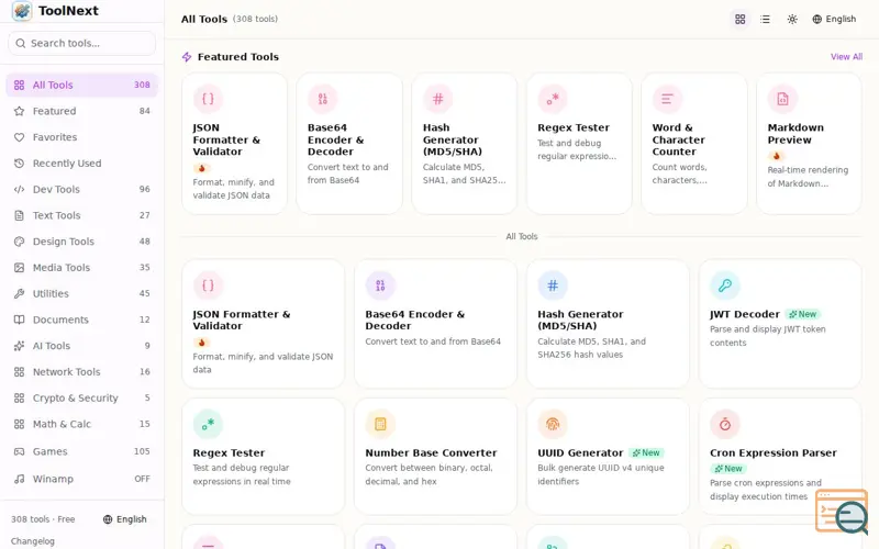 Screenshot of ToolNext