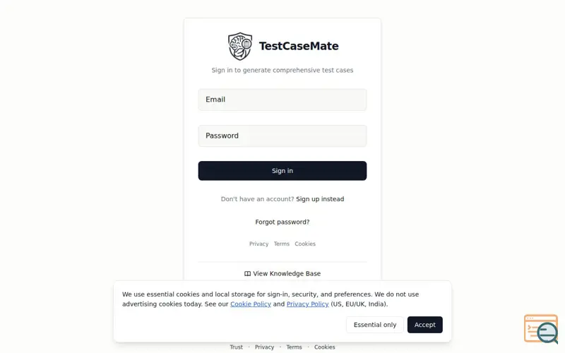 Screenshot of TestCaseMate