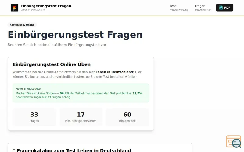 Screenshot of Einbuerg. Test Fr.