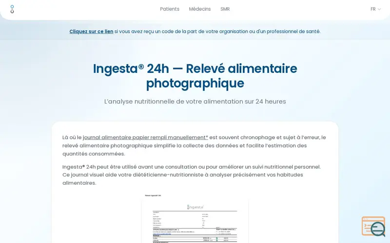 Screenshot of Ingesta