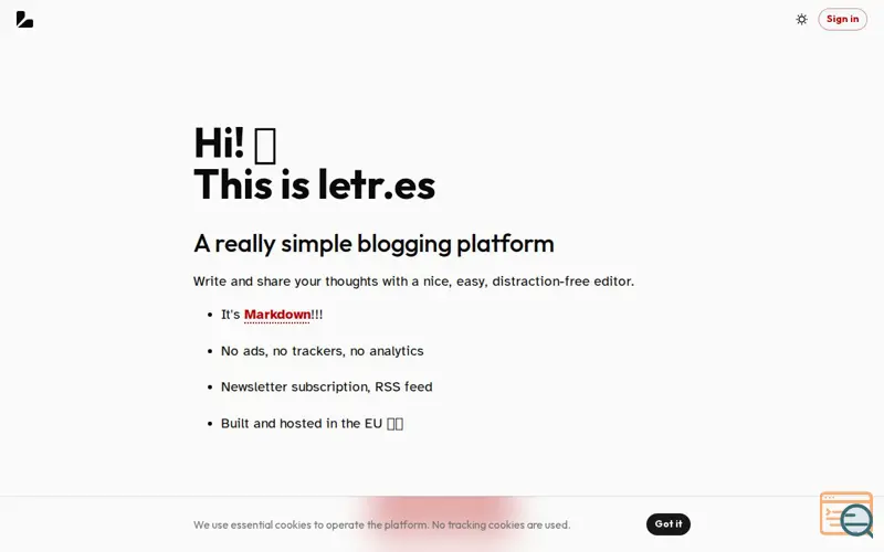 Screenshot of letr.es, a launch using HTTP/3
