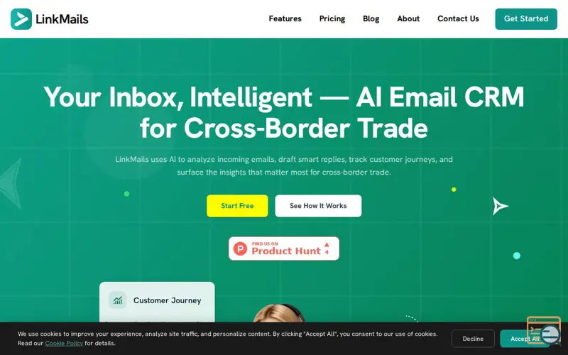 Screenshot of LinkMails