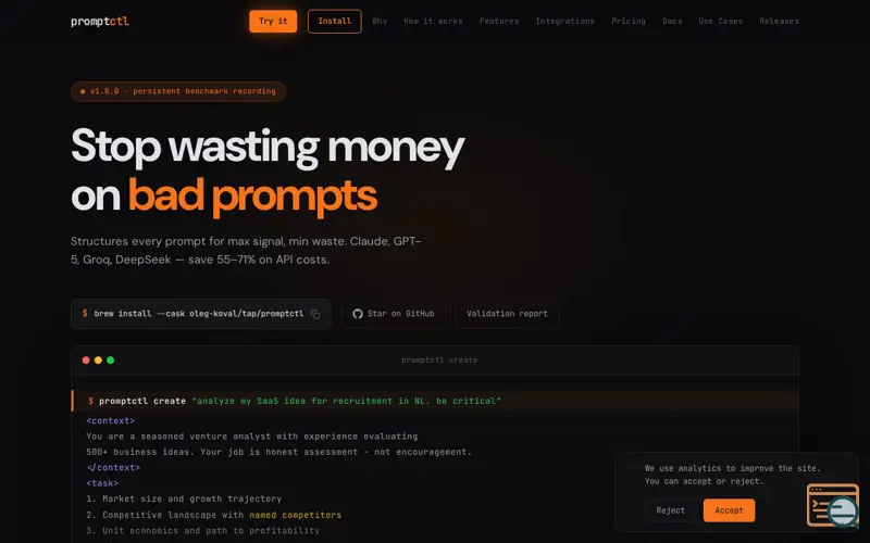 Screenshot of promptctl