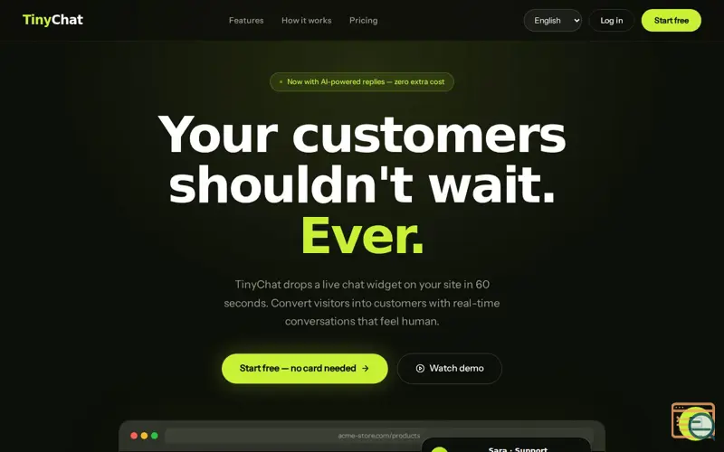 Screenshot of tinychat