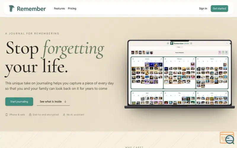 Screenshot of Remember