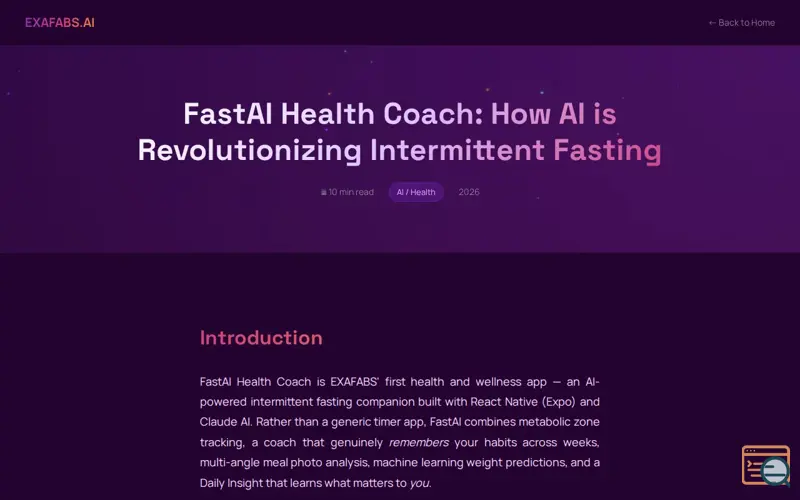 Screenshot of FastAI Health Coach