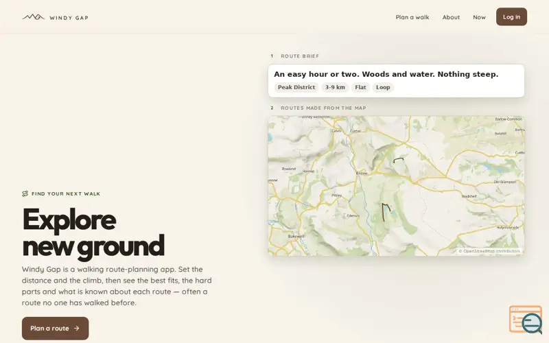 Screenshot of Windygap
