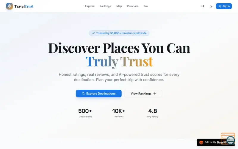 Screenshot of TravelTrust