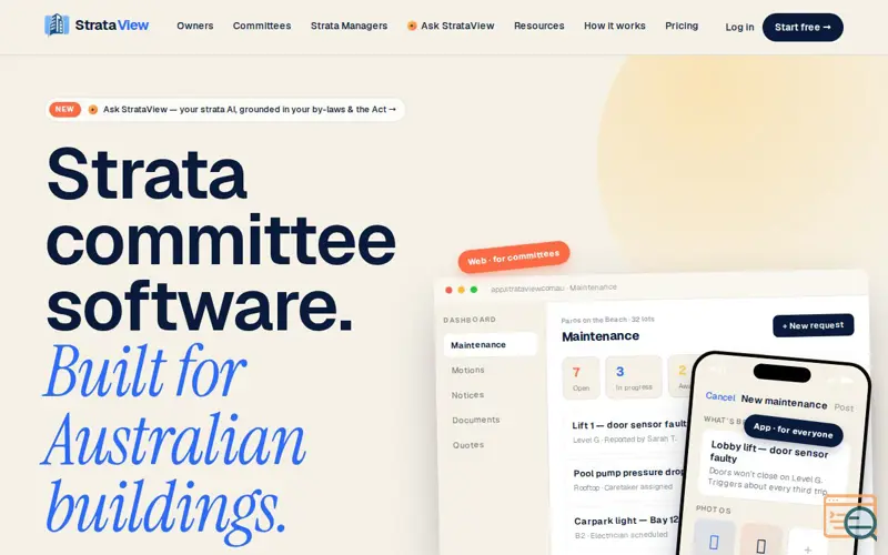 Screenshot of StrataView — Strata Committee Management