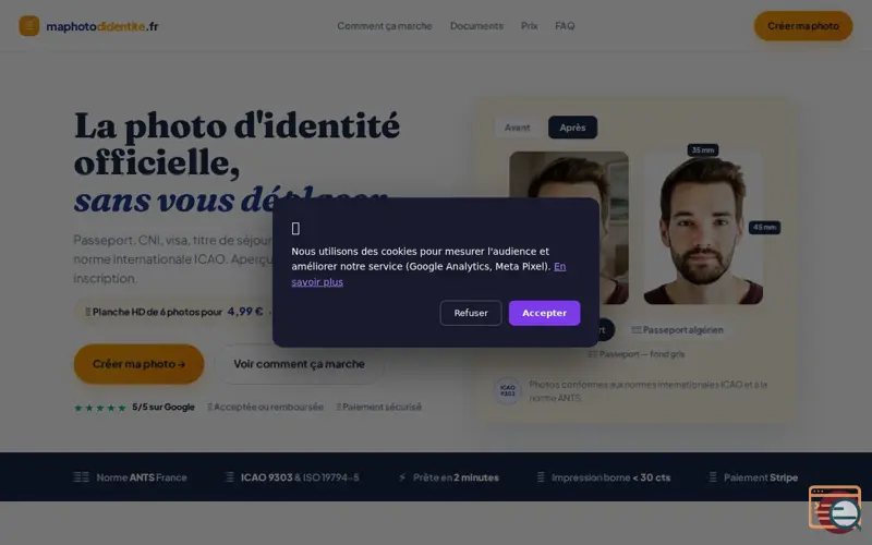 Screenshot of MaPhotoIdentite.fr