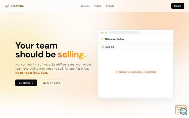 Screenshot of LeadWise