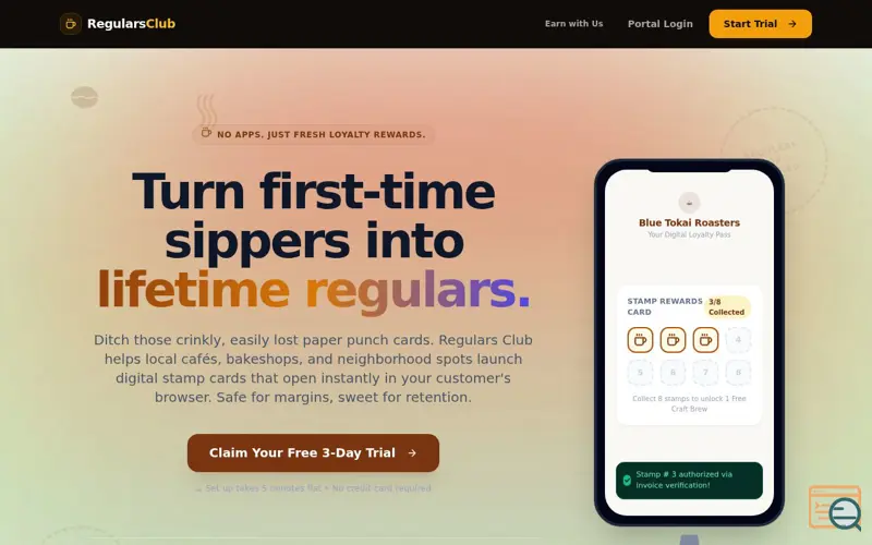 Screenshot of Regulars Club