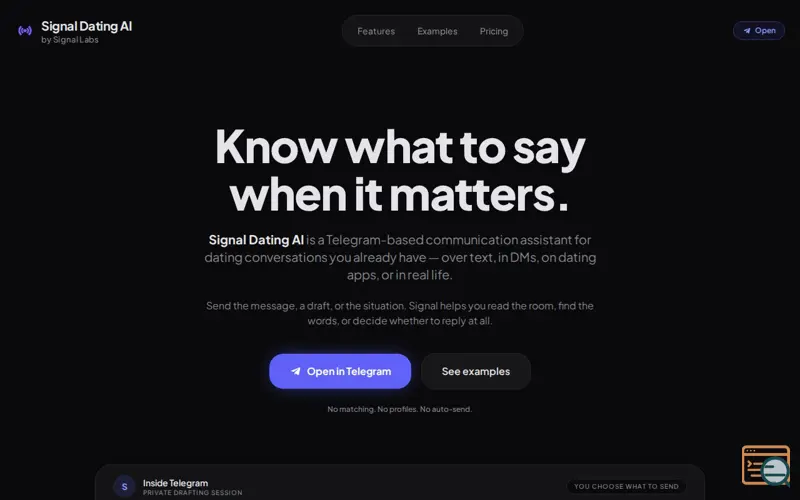 Screenshot of Signal Dating AI