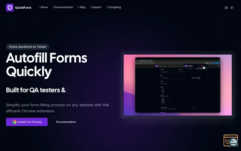 Screenshot of QuickForm