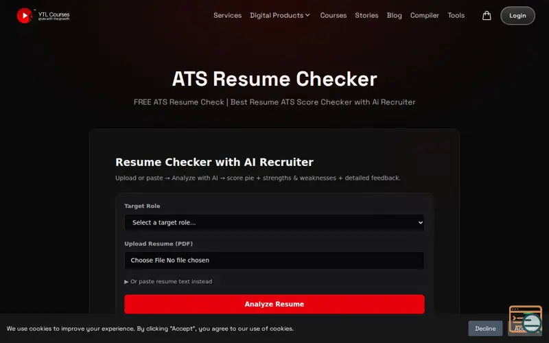 Screenshot of ATS Resume Score Checker