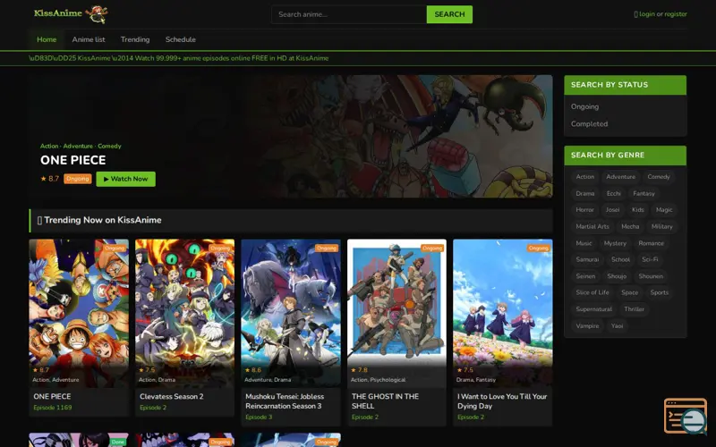 Screenshot of KissAnime
