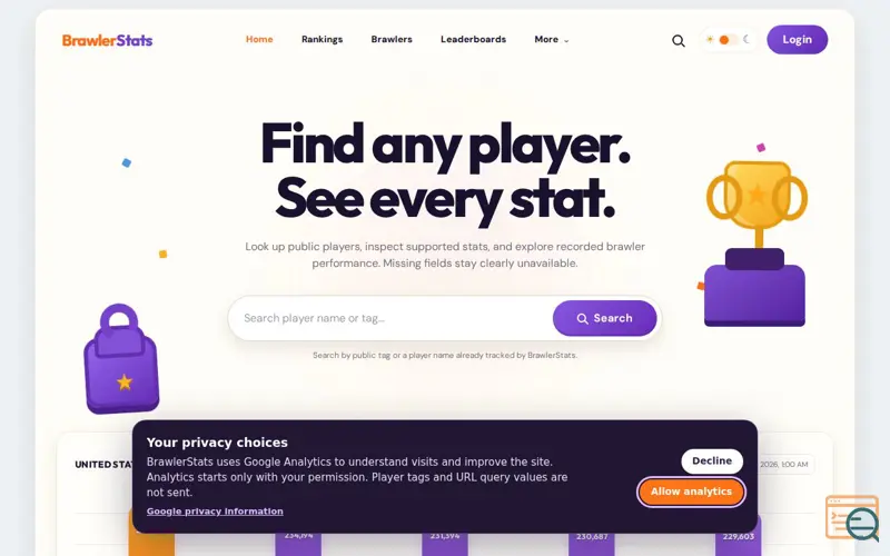 Screenshot of BrawlerStats