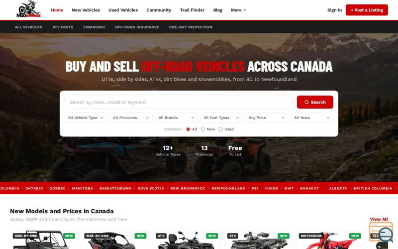 Screenshot of MudWheelz.ca