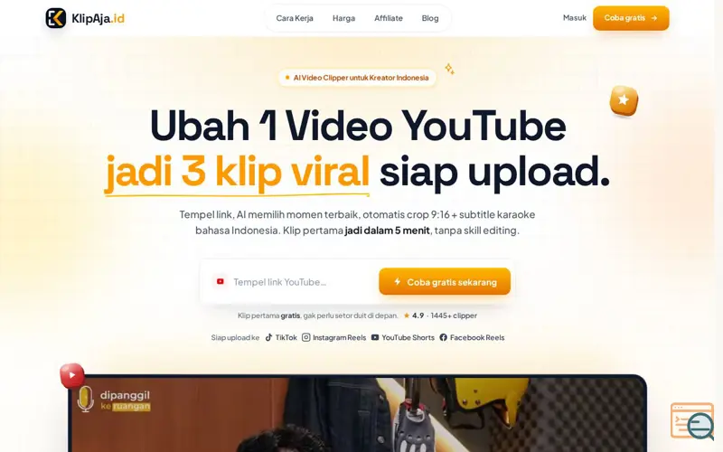 Screenshot of KlipAja.id