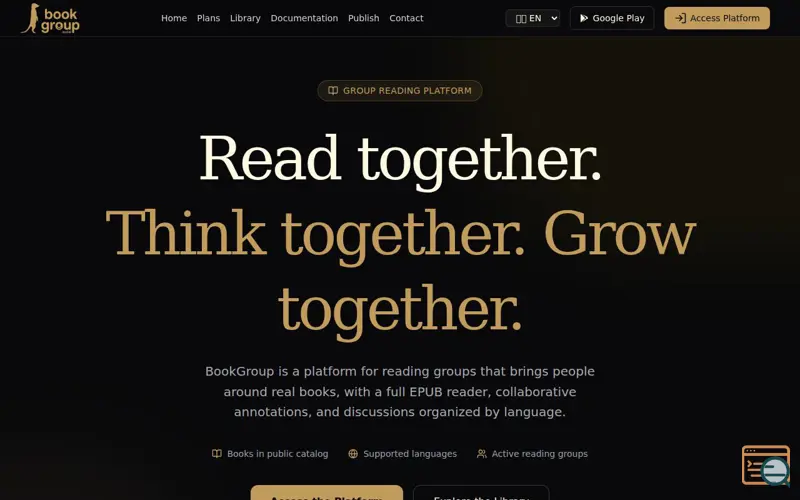 Screenshot of BookGroup.social