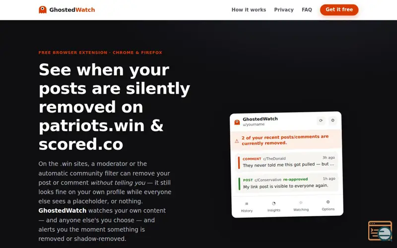 Screenshot of Ghostedwatch