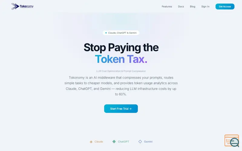 Screenshot of Tokonomy — Stop Bleeding LLM Tokens