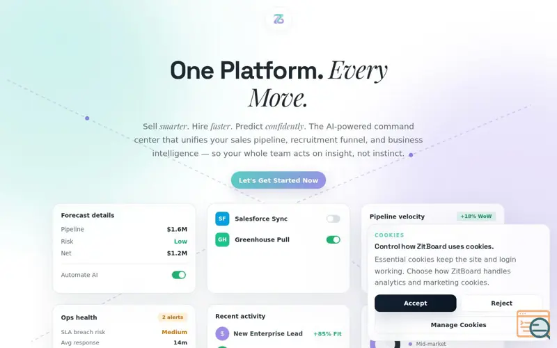 Screenshot of ZitBoard