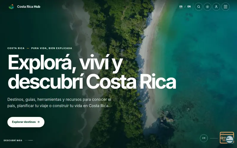Screenshot of Costa Rica Hub