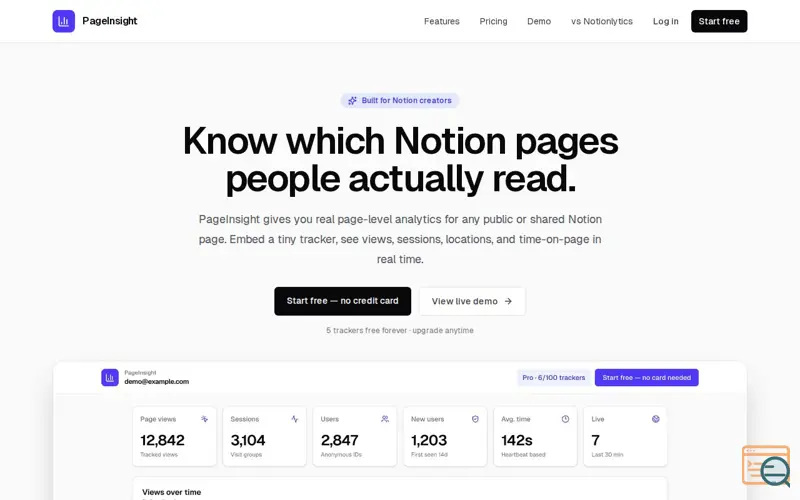 Screenshot of PageInsight