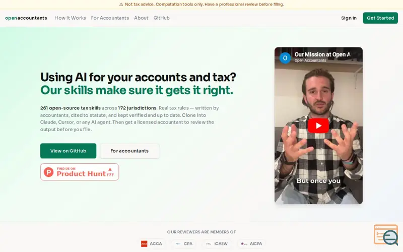 Screenshot of Open Accountants