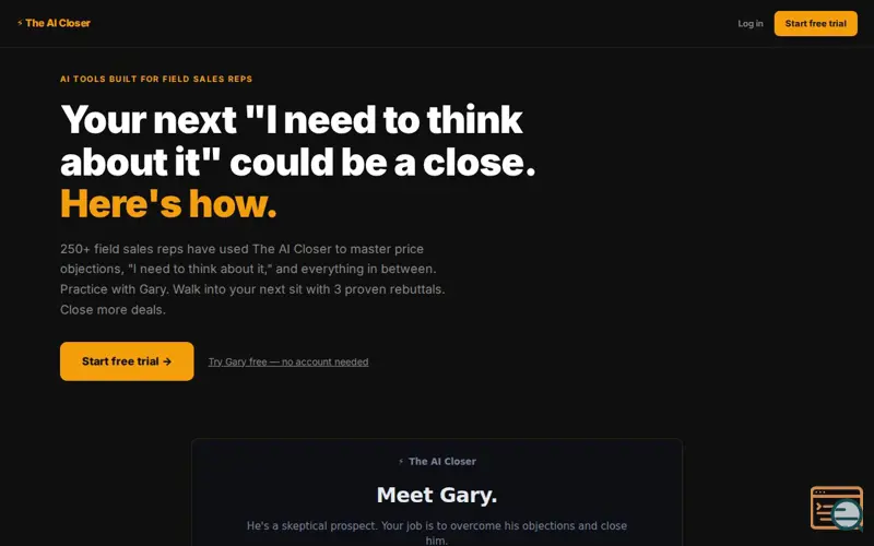 Screenshot of The AI Closer